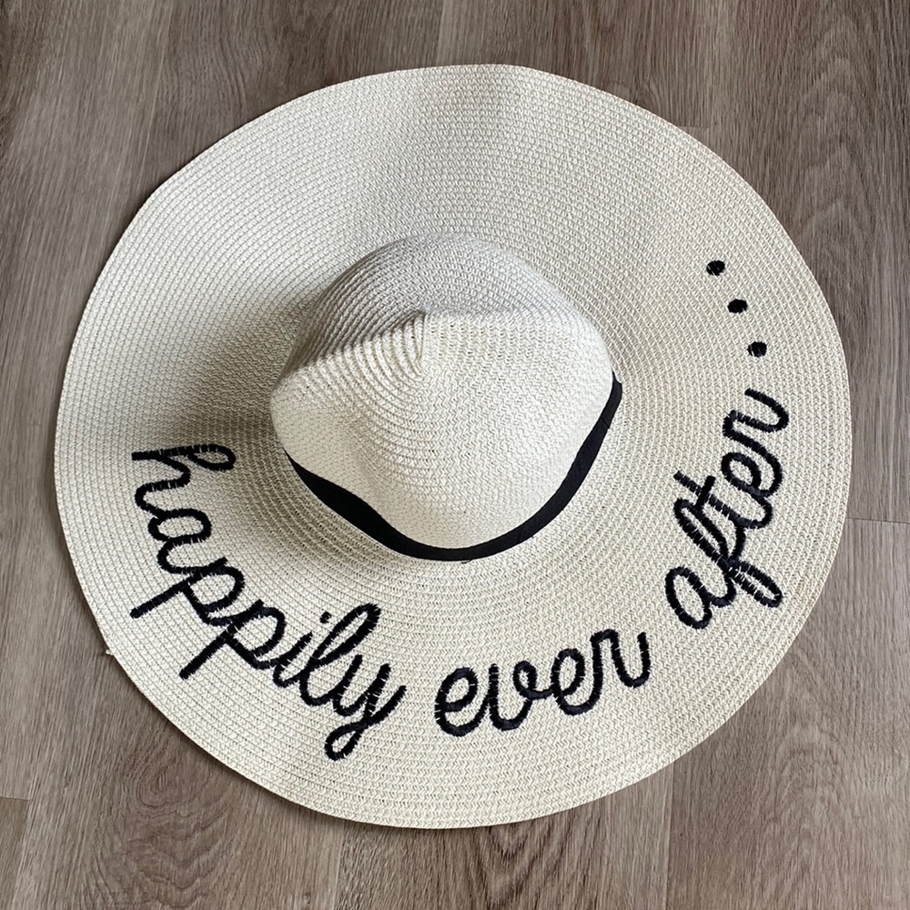 Straw Beach Hat “Happily Ever After “